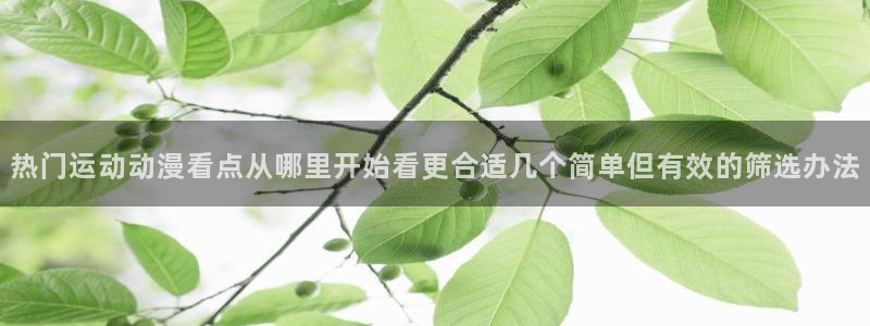 omofun日本动漫大全：热门运动动漫看点从哪里开始看更合适几个简单但有效的筛选办法配图